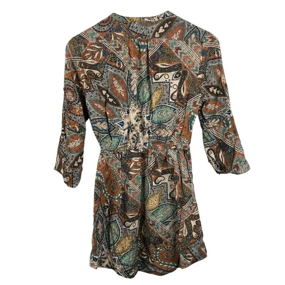 Anthropologie Holding Horses Womens 2 Paisley Print Elastic Waist Mini Dress - Picture 3 of 6